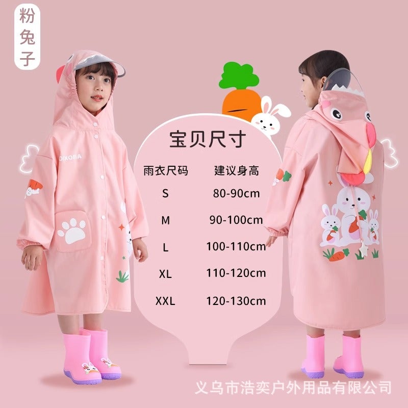 Children'S Cartoon Raincoat For Boys And Girls Dinosaur Rainproof Clothing Thickened Wear-Resistant School Special Children'S Poncho Portable - Image 1